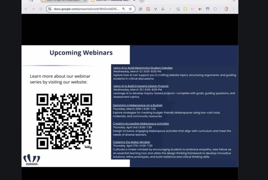 The session previewed an upcoming webinar series aimed at engaging and inspiring educators The session previewed an upcoming webinar series aimed at engaging and inspiring educators alt